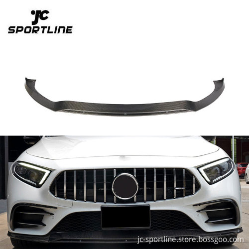 Carbon Fiber Front Bumper Lip Splitter Chin for Mercedes-Benz CLS CLS400 CLS53 AMG 2018-2019